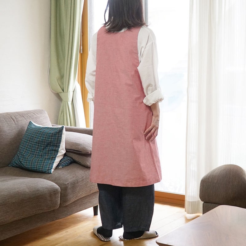 Branch m‘.,ブランチエム,ナチュラル,30代,40代,50代,60代,コットン,ゆったり,綿,エプロン,ワンピース,エプロンワンピース,