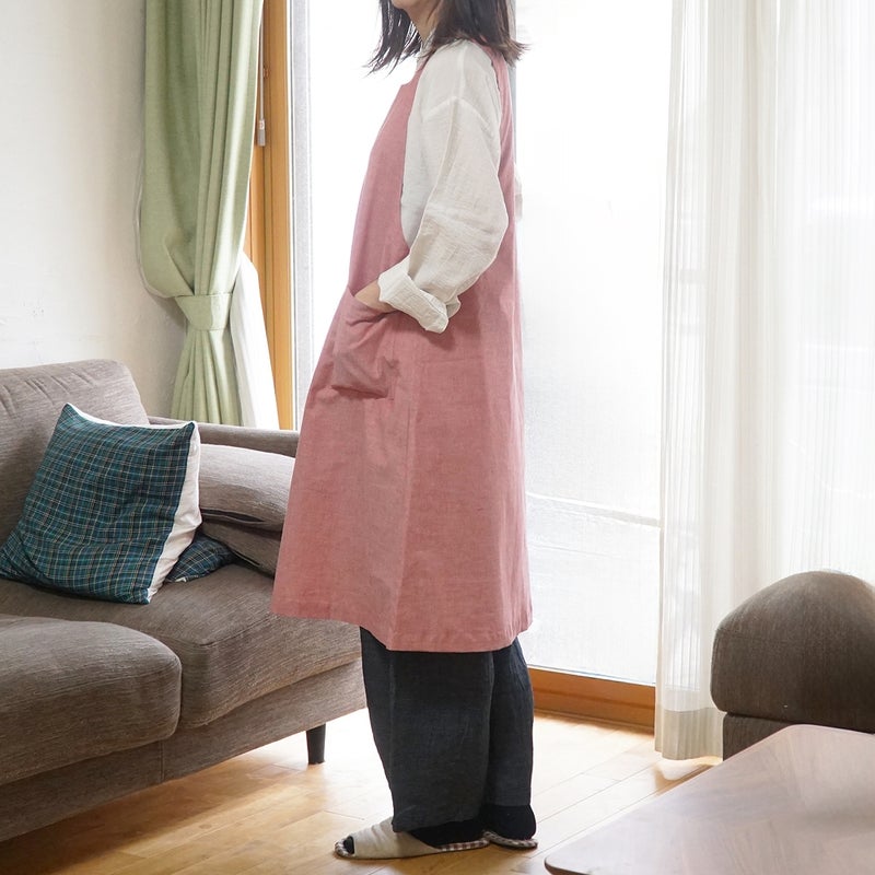 Branch m‘.,ブランチエム,ナチュラル,30代,40代,50代,60代,コットン,ゆったり,綿,エプロン,ワンピース,エプロンワンピース,