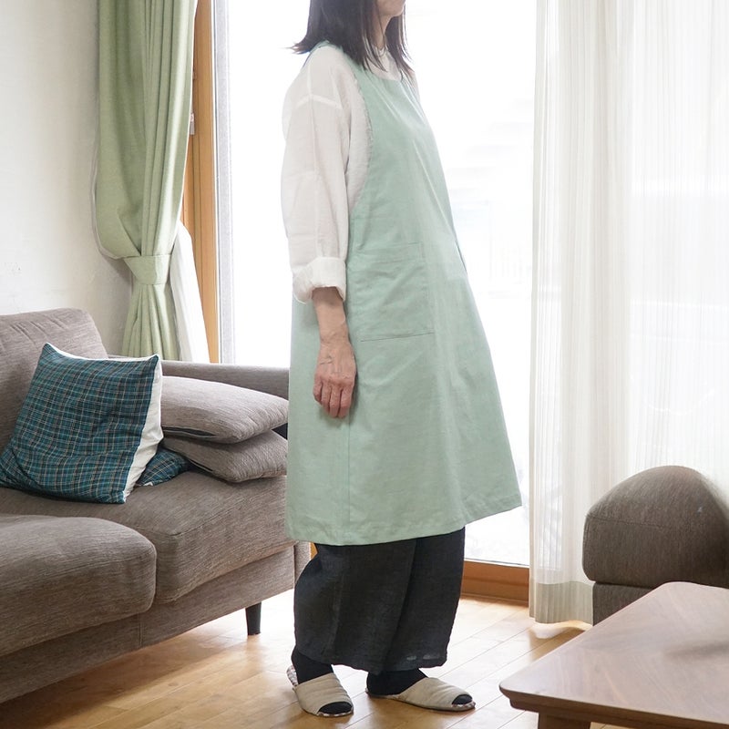 Branch m‘.,ブランチエム,ナチュラル,30代,40代,50代,60代,コットン,ゆったり,綿,エプロン,ワンピース,エプロンワンピース,