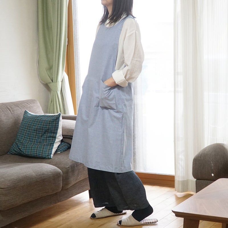 Branch m‘.,ブランチエム,ナチュラル,30代,40代,50代,60代,コットン,ゆったり,綿,エプロン,ワンピース,エプロンワンピース,