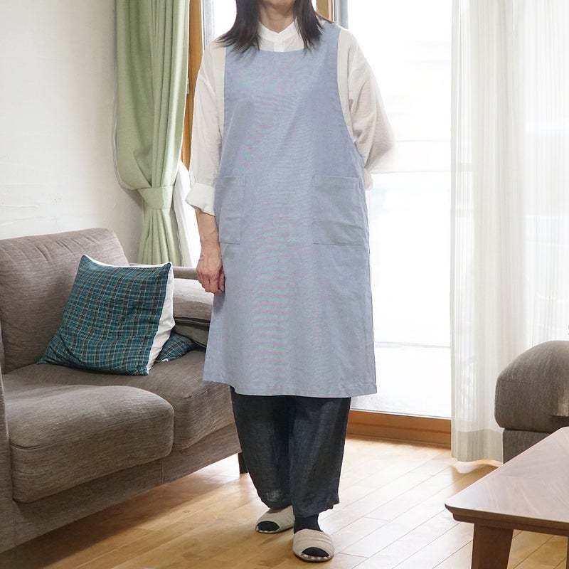 Branch m‘.,ブランチエム,ナチュラル,30代,40代,50代,60代,コットン,ゆったり,綿,エプロン,ワンピース,エプロンワンピース,