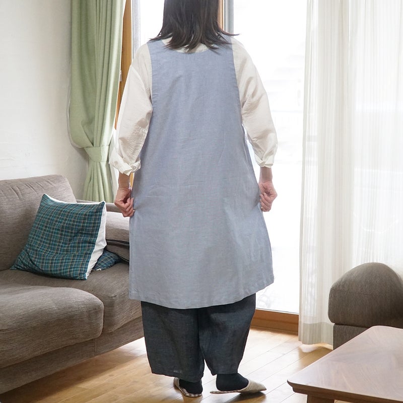 Branch m‘.,ブランチエム,ナチュラル,30代,40代,50代,60代,コットン,ゆったり,綿,エプロン,ワンピース,エプロンワンピース,