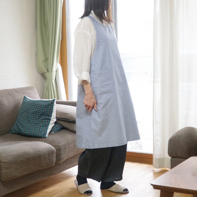 Branch m‘.,ブランチエム,ナチュラル,30代,40代,50代,60代,コットン,ゆったり,綿,エプロン,ワンピース,エプロンワンピース,