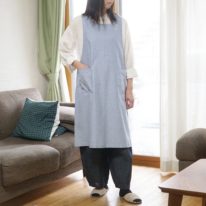 Branch m‘.,ブランチエム,ナチュラル,30代,40代,50代,60代,コットン,ゆったり,綿,エプロン,ワンピース,エプロンワンピース,