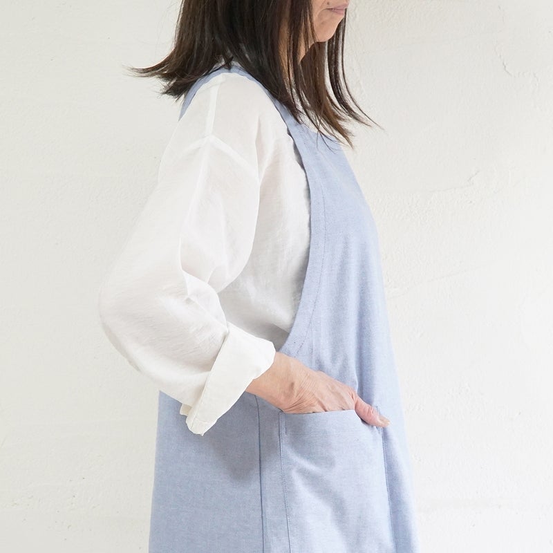 Branch m‘.,ブランチエム,ナチュラル,30代,40代,50代,60代,コットン,ゆったり,綿,エプロン,ワンピース,エプロンワンピース,