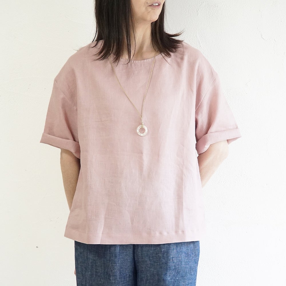 Branch m‘.,ブランチエム,ナチュラル,30代,40代,50代,60代,リネン,ゆったり,麻,プルオーバー,リネンプルオーバー,リネンブラウス,ブラウス,Tシャツ,