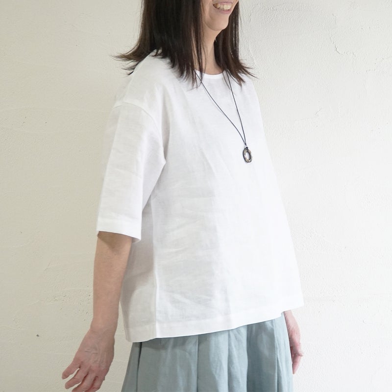 Branch m‘.,ブランチエム,ナチュラル,30代,40代,50代,60代,リネン,ゆったり,麻,プルオーバー,リネンプルオーバー,リネンブラウス,ブラウス,Tシャツ,