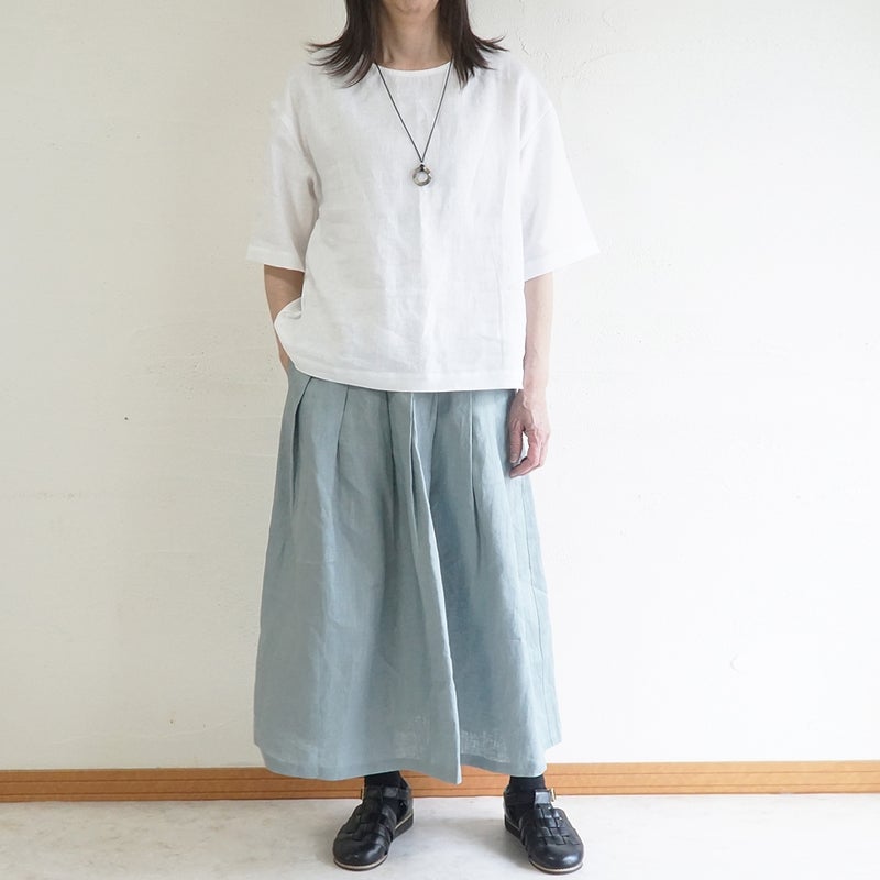 Branch m‘.,ブランチエム,ナチュラル,30代,40代,50代,60代,リネン,ゆったり,麻,プルオーバー,リネンプルオーバー,リネンブラウス,ブラウス,Tシャツ,