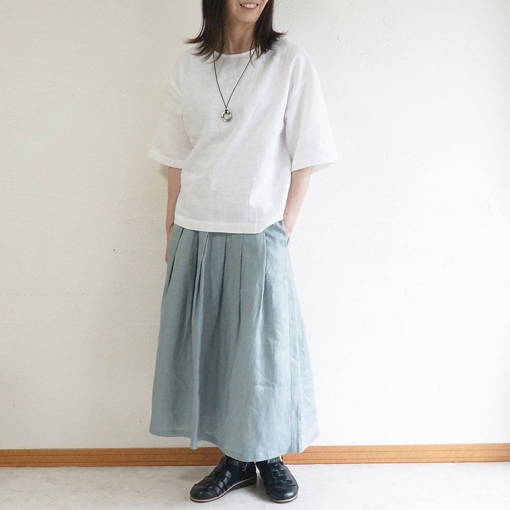 Branch m‘.,ブランチエム,ナチュラル,30代,40代,50代,60代,リネン,ゆったり,麻,プルオーバー,リネンプルオーバー,リネンブラウス,ブラウス,Tシャツ,