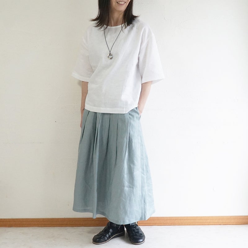 Branch m‘.,ブランチエム,ナチュラル,30代,40代,50代,60代,リネン,ゆったり,麻,プルオーバー,リネンプルオーバー,リネンブラウス,ブラウス,Tシャツ,