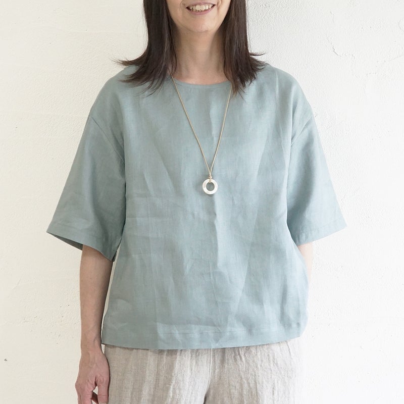 Branch m‘.,ブランチエム,ナチュラル,30代,40代,50代,60代,リネン,ゆったり,麻,プルオーバー,リネンプルオーバー,リネンブラウス,ブラウス,Tシャツ,