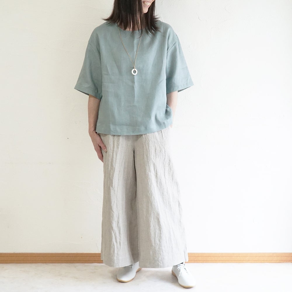 Branch m‘.,ブランチエム,ナチュラル,30代,40代,50代,60代,リネン,ゆったり,麻,プルオーバー,リネンプルオーバー,リネンブラウス,ブラウス,Tシャツ,