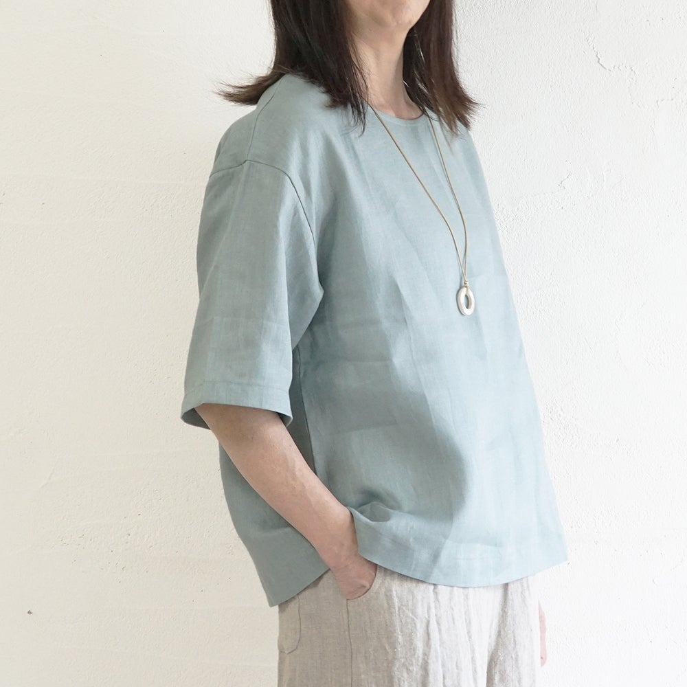 Branch m‘.,ブランチエム,ナチュラル,30代,40代,50代,60代,リネン,ゆったり,麻,プルオーバー,リネンプルオーバー,リネンブラウス,ブラウス,Tシャツ,