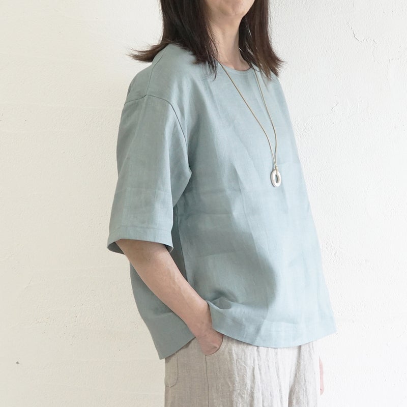 Branch m‘.,ブランチエム,ナチュラル,30代,40代,50代,60代,リネン,ゆったり,麻,プルオーバー,リネンプルオーバー,リネンブラウス,ブラウス,Tシャツ,