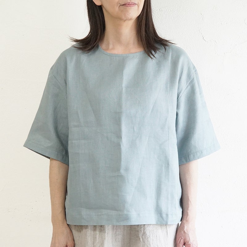 Branch m‘.,ブランチエム,ナチュラル,30代,40代,50代,60代,リネン,ゆったり,麻,プルオーバー,リネンプルオーバー,リネンブラウス,ブラウス,Tシャツ,