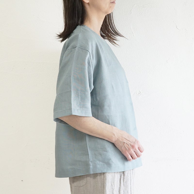 Branch m‘.,ブランチエム,ナチュラル,30代,40代,50代,60代,リネン,ゆったり,麻,プルオーバー,リネンプルオーバー,リネンブラウス,ブラウス,Tシャツ,