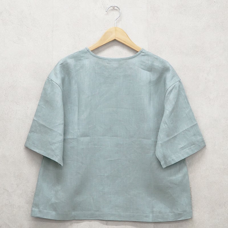 Branch m‘.,ブランチエム,ナチュラル,30代,40代,50代,60代,リネン,ゆったり,麻,プルオーバー,リネンプルオーバー,リネンブラウス,ブラウス,Tシャツ,