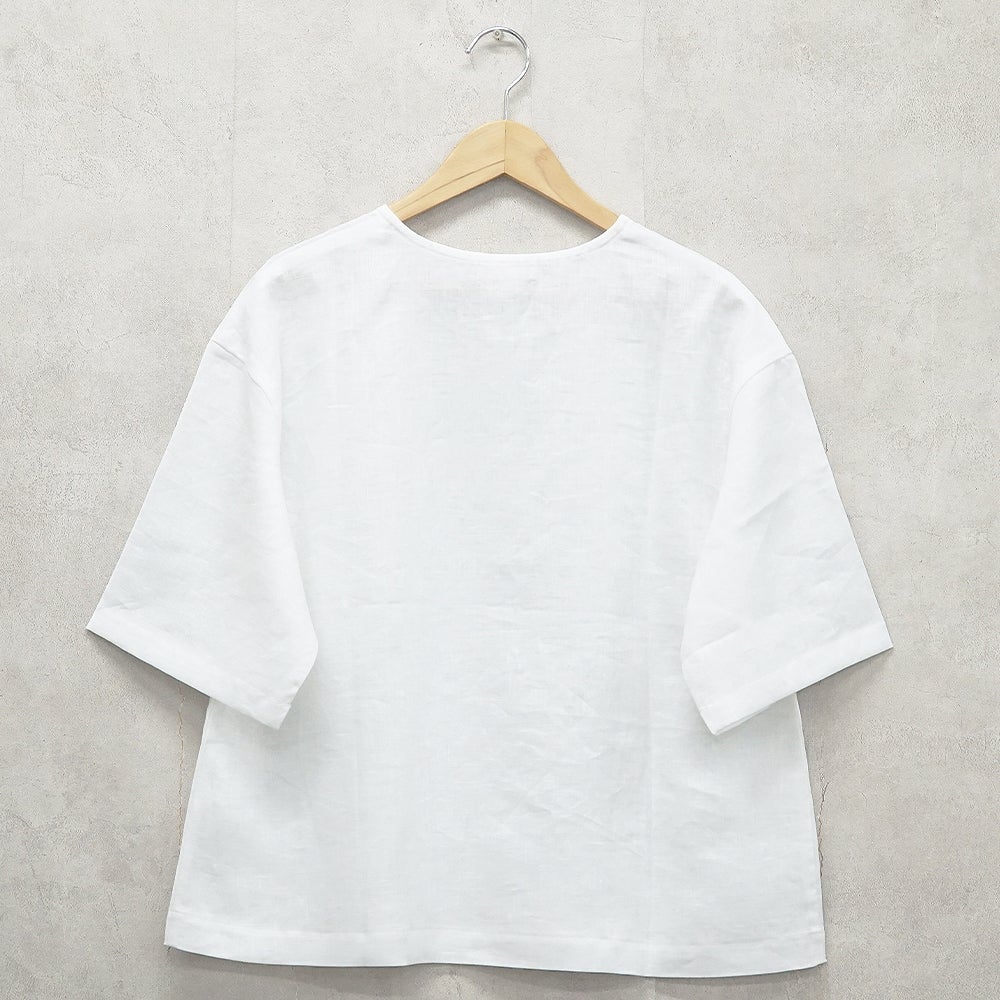 Branch m‘.,ブランチエム,ナチュラル,30代,40代,50代,60代,リネン,ゆったり,麻,プルオーバー,リネンプルオーバー,リネンブラウス,ブラウス,Tシャツ,