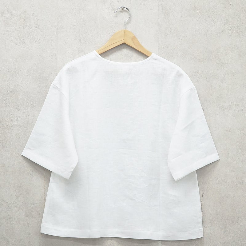 Branch m‘.,ブランチエム,ナチュラル,30代,40代,50代,60代,リネン,ゆったり,麻,プルオーバー,リネンプルオーバー,リネンブラウス,ブラウス,Tシャツ,