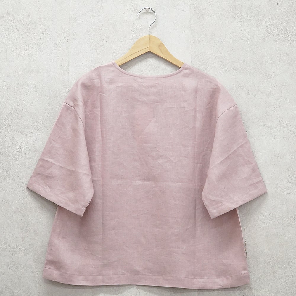 Branch m‘.,ブランチエム,ナチュラル,30代,40代,50代,60代,リネン,ゆったり,麻,プルオーバー,リネンプルオーバー,リネンブラウス,ブラウス,Tシャツ,