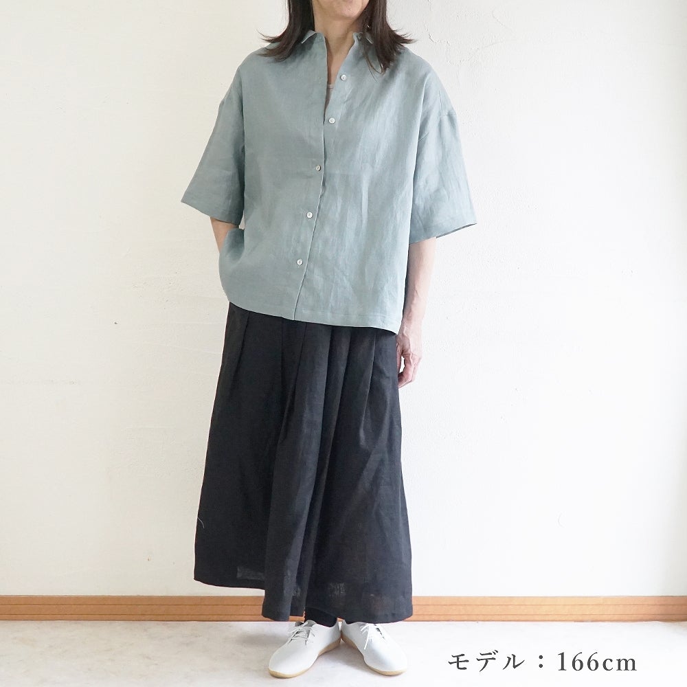 Branch m‘.,ブランチエム,ナチュラル,30代,40代,50代,60代,リネン,ゆったり,麻,シャツ,リネンシャツ,リネンブラウス,ブラウス,ビッグシャツ,オーバーサイズ