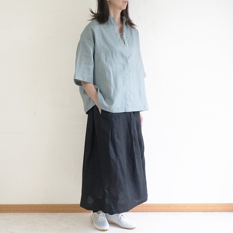 Branch m‘.,ブランチエム,ナチュラル,30代,40代,50代,60代,リネン,ゆったり,麻,シャツ,リネンシャツ,リネンブラウス,ブラウス,ビッグシャツ,オーバーサイズ