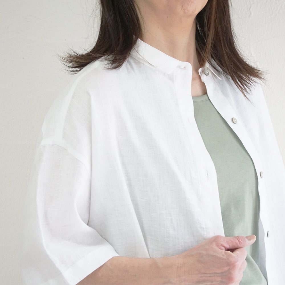 Branch m‘.,ブランチエム,ナチュラル,30代,40代,50代,60代,リネン,ゆったり,麻,シャツ,リネンシャツ,リネンブラウス,ブラウス,ビッグシャツ,オーバーサイズ