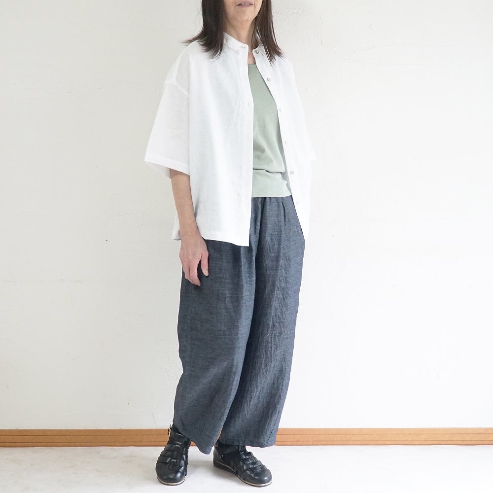 Branch m‘.,ブランチエム,ナチュラル,30代,40代,50代,60代,リネン,ゆったり,麻,シャツ,リネンシャツ,リネンブラウス,ブラウス,ビッグシャツ,オーバーサイズ