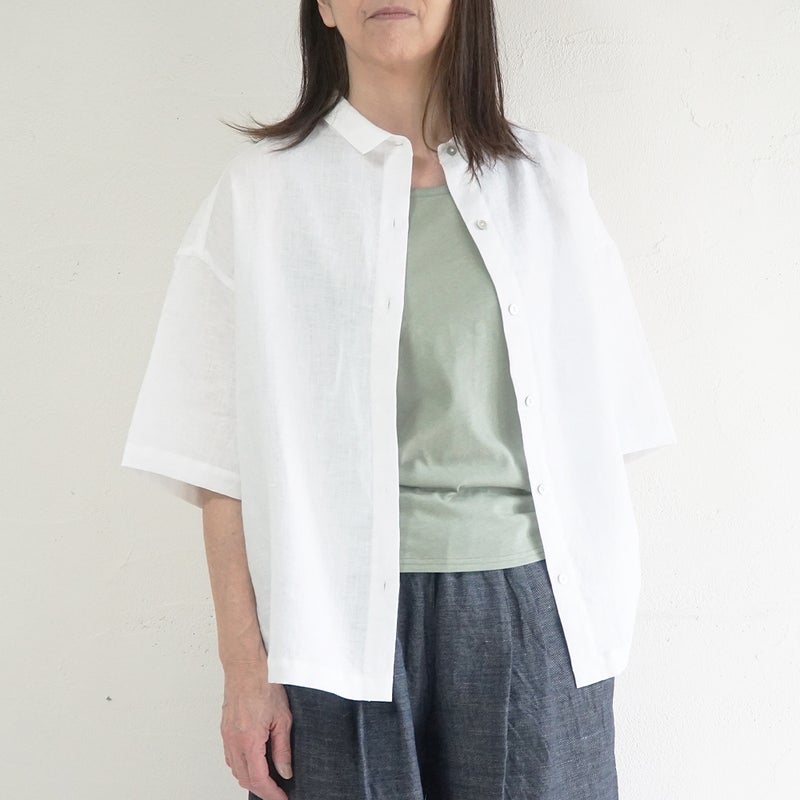 Branch m‘.,ブランチエム,ナチュラル,30代,40代,50代,60代,リネン,ゆったり,麻,シャツ,リネンシャツ,リネンブラウス,ブラウス,ビッグシャツ,オーバーサイズ