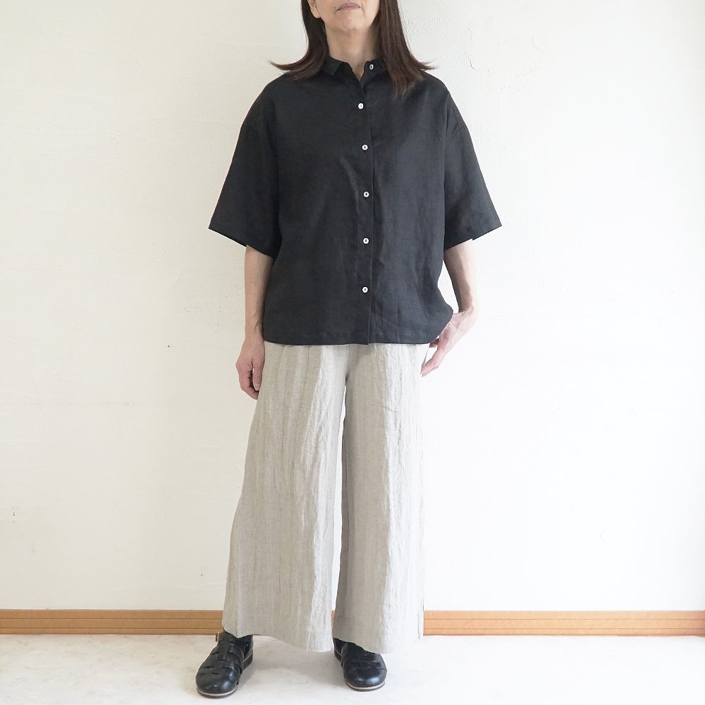 Branch m‘.,ブランチエム,ナチュラル,30代,40代,50代,60代,リネン,ゆったり,麻,シャツ,リネンシャツ,リネンブラウス,ブラウス,ビッグシャツ,オーバーサイズ