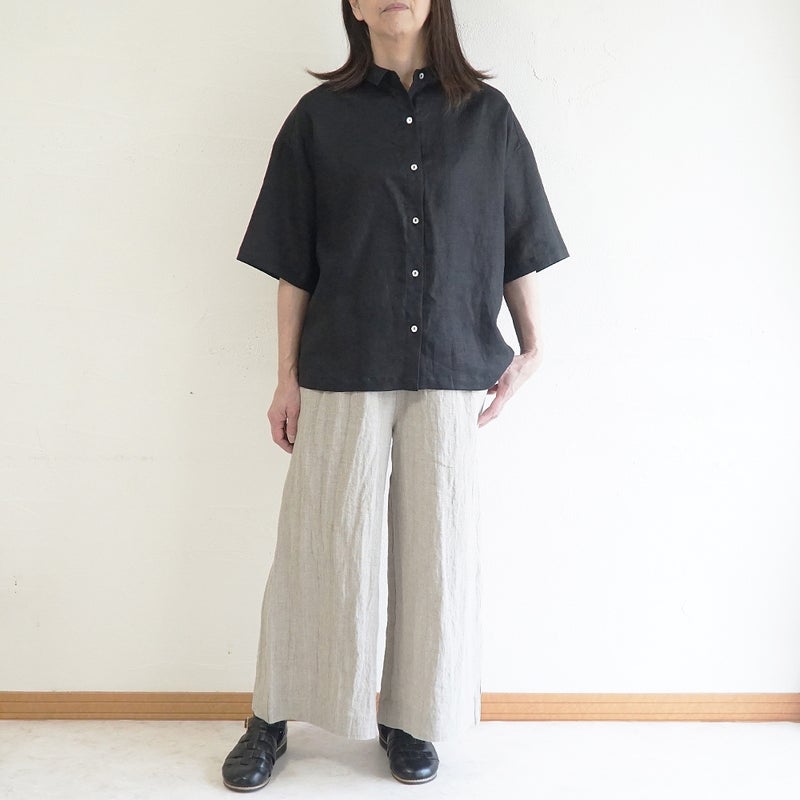 Branch m‘.,ブランチエム,ナチュラル,30代,40代,50代,60代,リネン,ゆったり,麻,シャツ,リネンシャツ,リネンブラウス,ブラウス,ビッグシャツ,オーバーサイズ