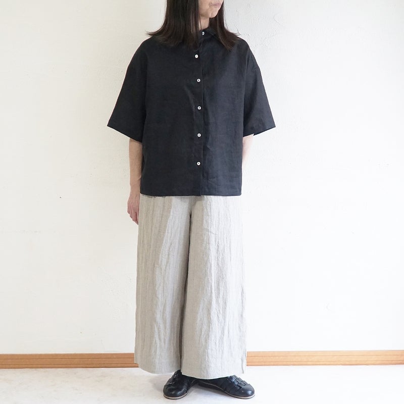 Branch m‘.,ブランチエム,ナチュラル,30代,40代,50代,60代,リネン,ゆったり,麻,シャツ,リネンシャツ,リネンブラウス,ブラウス,ビッグシャツ,オーバーサイズ