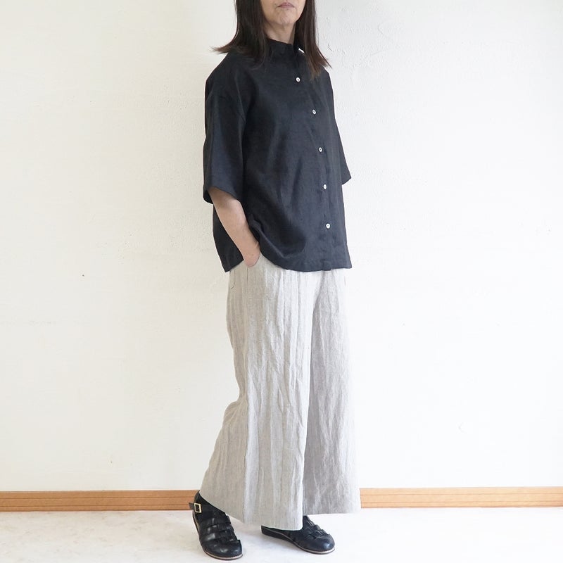 Branch m‘.,ブランチエム,ナチュラル,30代,40代,50代,60代,リネン,ゆったり,麻,シャツ,リネンシャツ,リネンブラウス,ブラウス,ビッグシャツ,オーバーサイズ