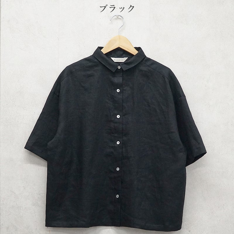 Branch m‘.,ブランチエム,ナチュラル,30代,40代,50代,60代,リネン,ゆったり,麻,シャツ,リネンシャツ,リネンブラウス,ブラウス,ビッグシャツ,オーバーサイズ