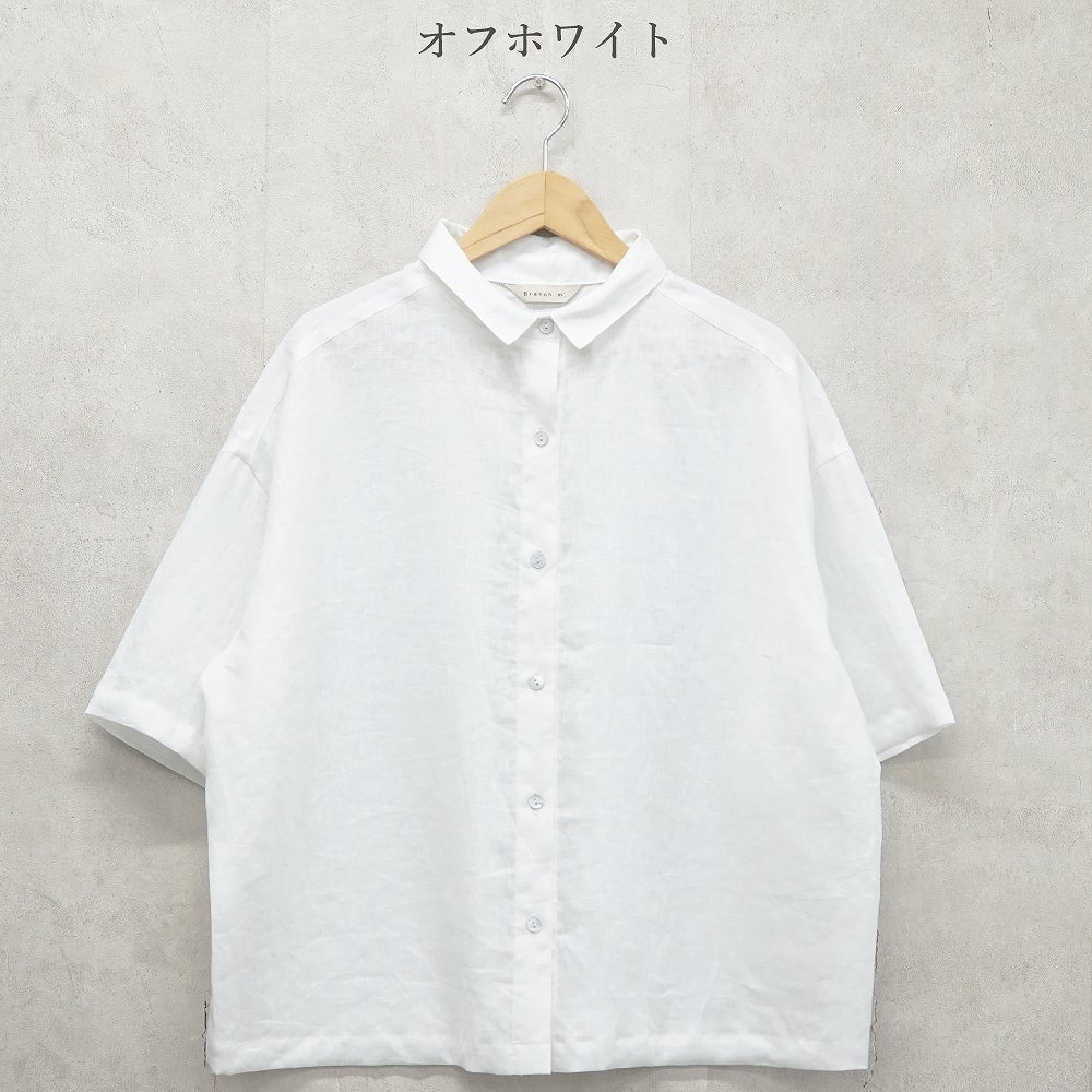 Branch m‘.,ブランチエム,ナチュラル,30代,40代,50代,60代,リネン,ゆったり,麻,シャツ,リネンシャツ,リネンブラウス,ブラウス,ビッグシャツ,オーバーサイズ
