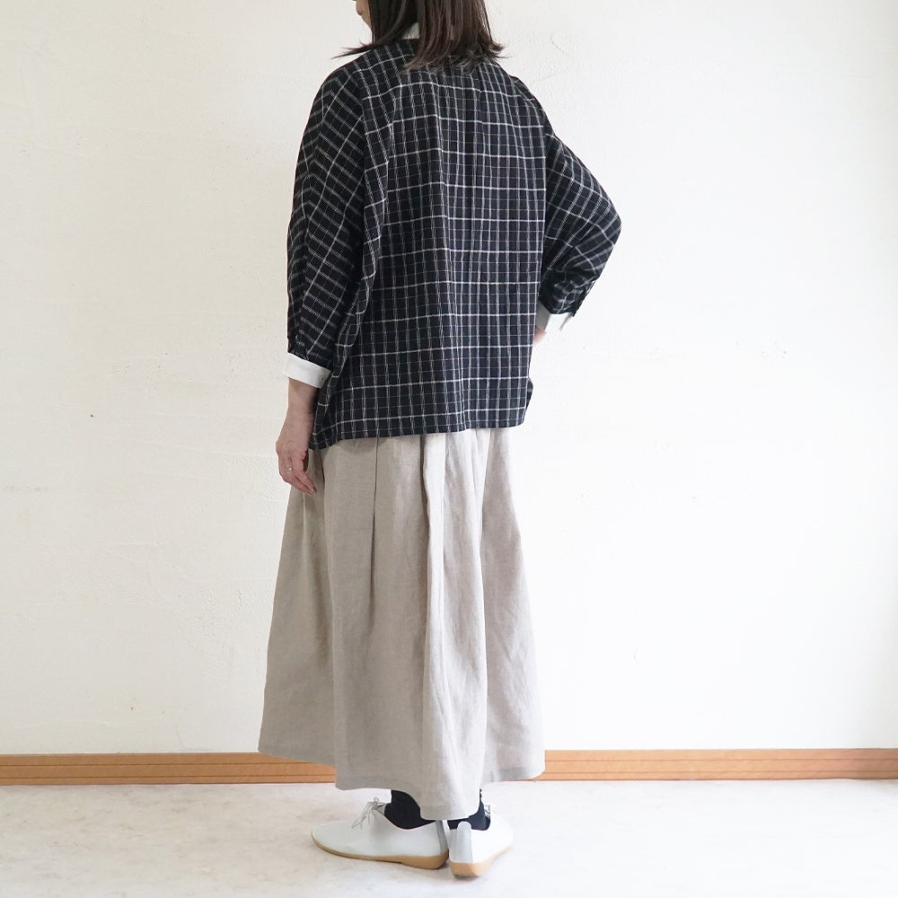 Branch m‘.,ブランチエム,ナチュラル,30代,40代,50代,60代,リネン,ゆったり,麻,スカート,リネンスカート,タックスカート,フレアスカート