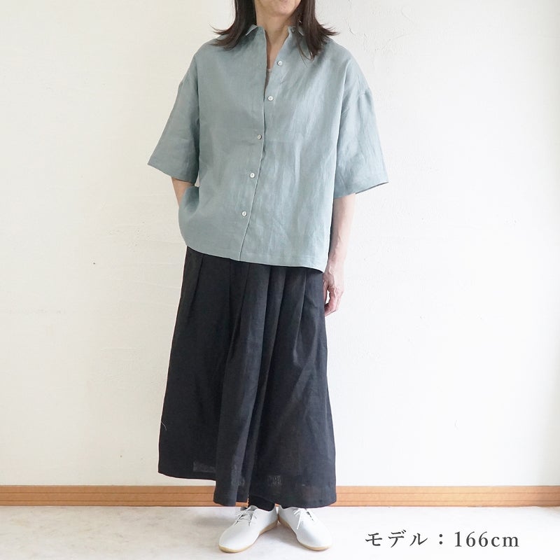 Branch m‘.,ブランチエム,ナチュラル,30代,40代,50代,60代,リネン,ゆったり,麻,スカート,リネンスカート,タックスカート,フレアスカート