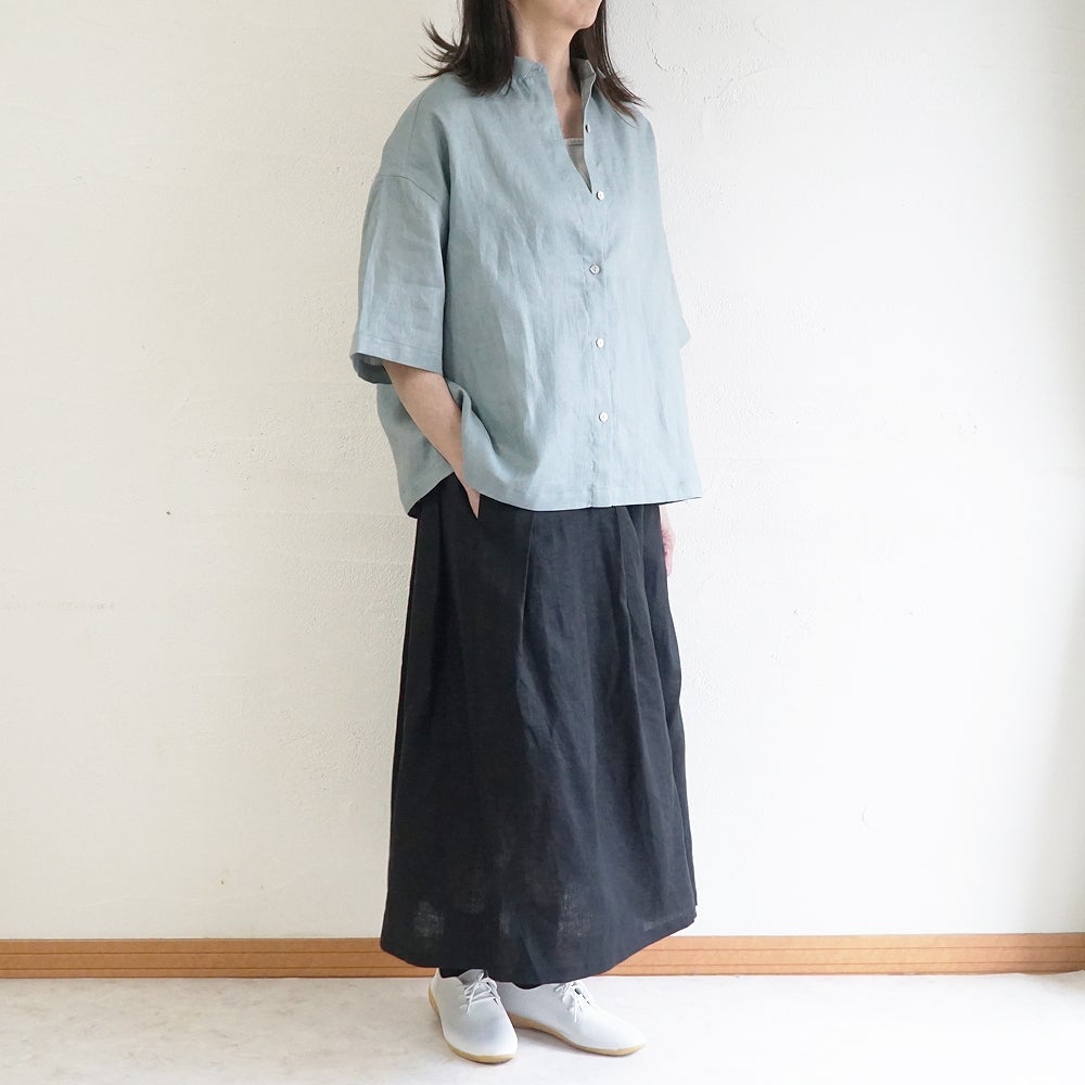 Branch m‘.,ブランチエム,ナチュラル,30代,40代,50代,60代,リネン,ゆったり,麻,スカート,リネンスカート,タックスカート,フレアスカート