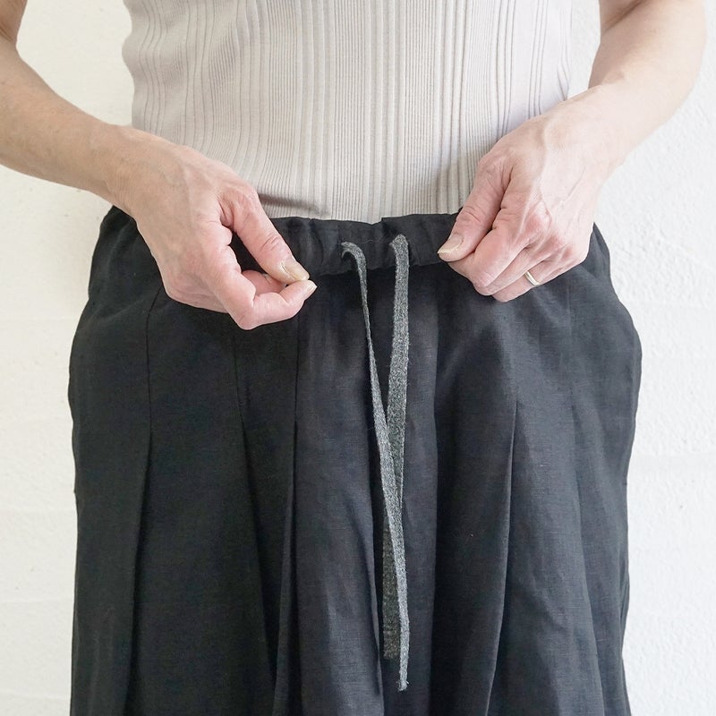 Branch m‘.,ブランチエム,ナチュラル,30代,40代,50代,60代,リネン,ゆったり,麻,スカート,リネンスカート,タックスカート,フレアスカート