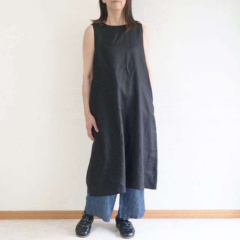 Branch m‘.,ブランチエム,ナチュラル,30代,40代,50代,60代,リネン,ゆったり,麻,ワンピース,リネンワンピース,ノースリーブワンピース