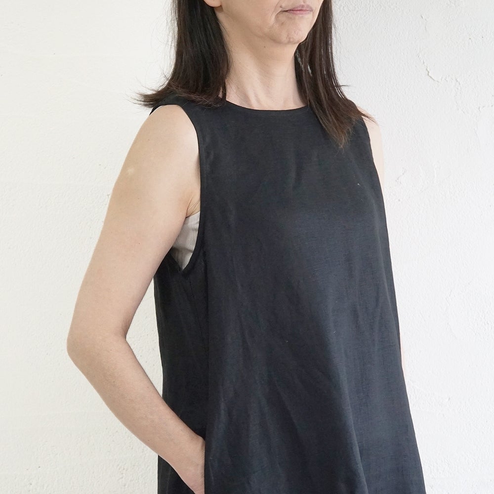 Branch m‘.,ブランチエム,ナチュラル,30代,40代,50代,60代,リネン,ゆったり,麻,ワンピース,リネンワンピース,ノースリーブワンピース