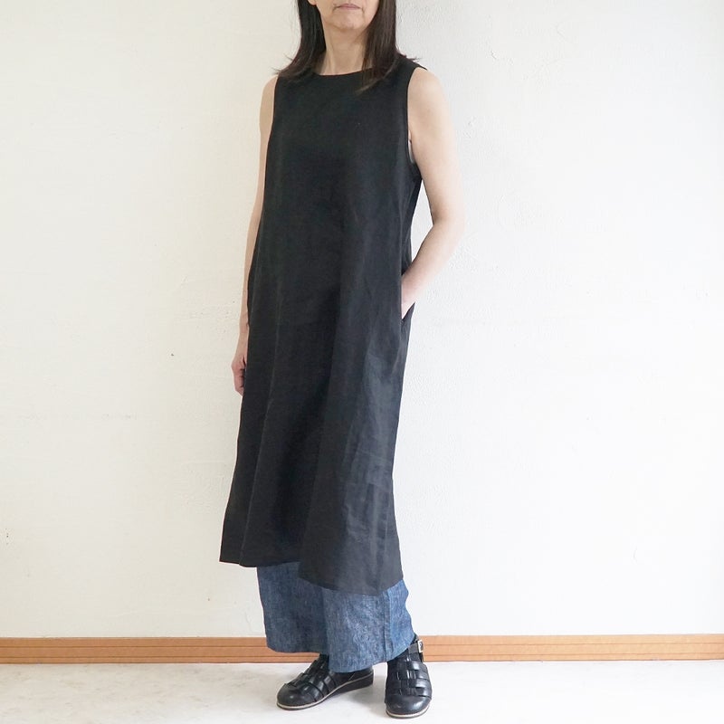 Branch m‘.,ブランチエム,ナチュラル,30代,40代,50代,60代,リネン,ゆったり,麻,ワンピース,リネンワンピース,ノースリーブワンピース