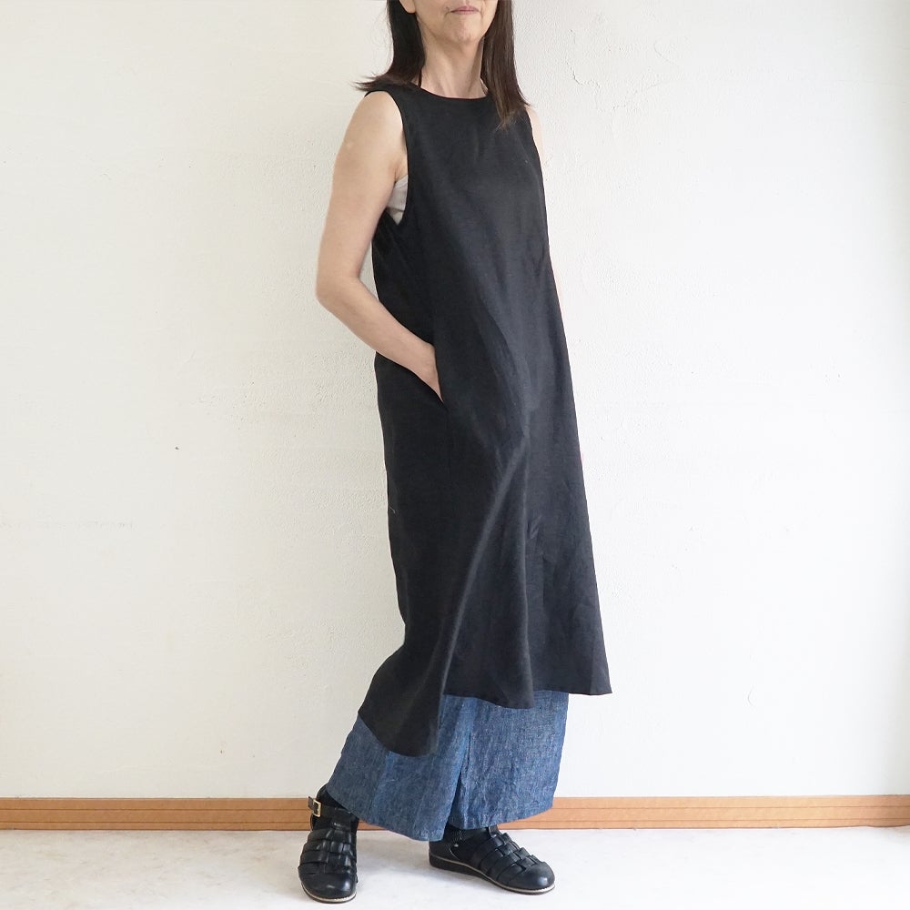 Branch m‘.,ブランチエム,ナチュラル,30代,40代,50代,60代,リネン,ゆったり,麻,ワンピース,リネンワンピース,ノースリーブワンピース