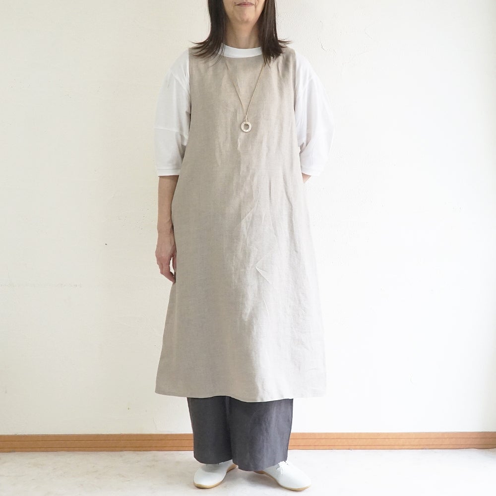 Branch m‘.,ブランチエム,ナチュラル,30代,40代,50代,60代,リネン,ゆったり,麻,ワンピース,リネンワンピース,ノースリーブワンピース