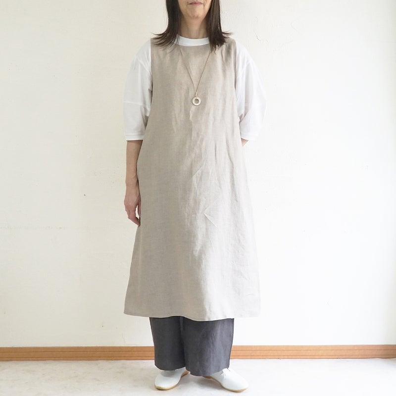 Branch m‘.,ブランチエム,ナチュラル,30代,40代,50代,60代,リネン,ゆったり,麻,ワンピース,リネンワンピース,ノースリーブワンピース