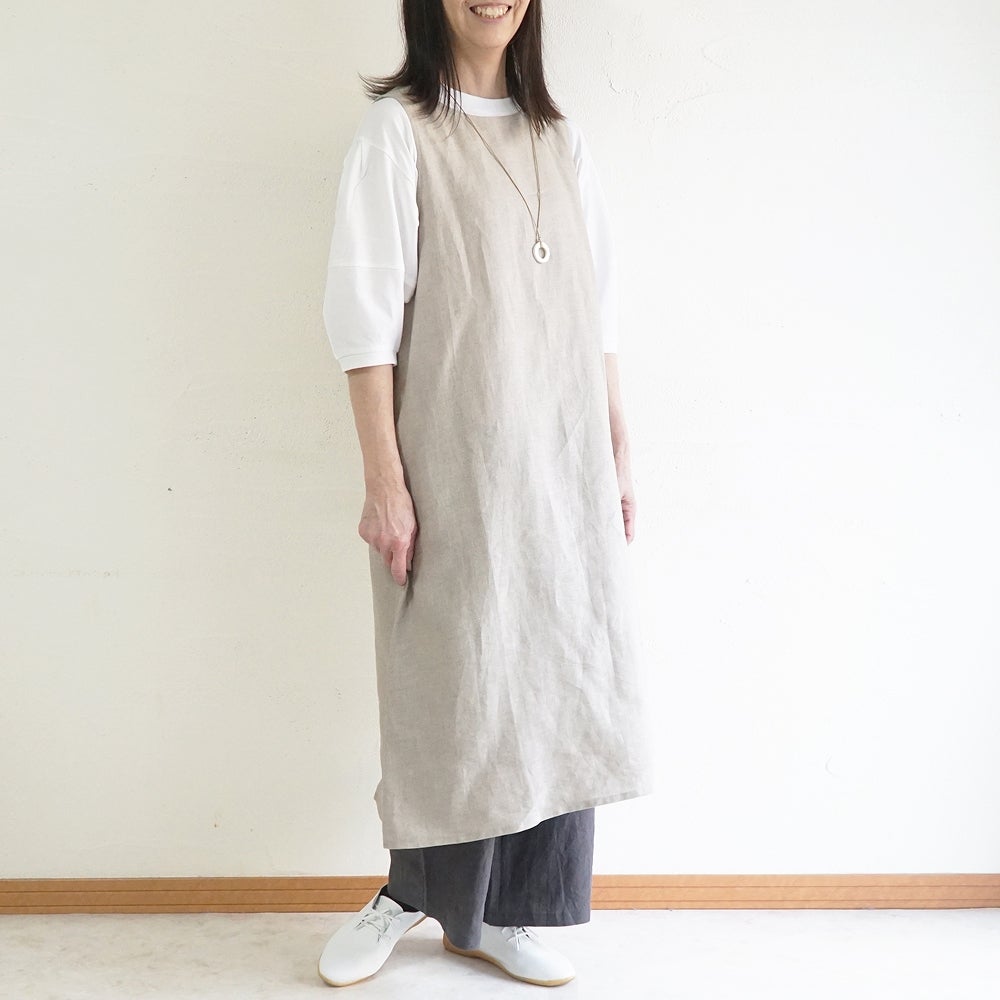 Branch m‘.,ブランチエム,ナチュラル,30代,40代,50代,60代,リネン,ゆったり,麻,ワンピース,リネンワンピース,ノースリーブワンピース