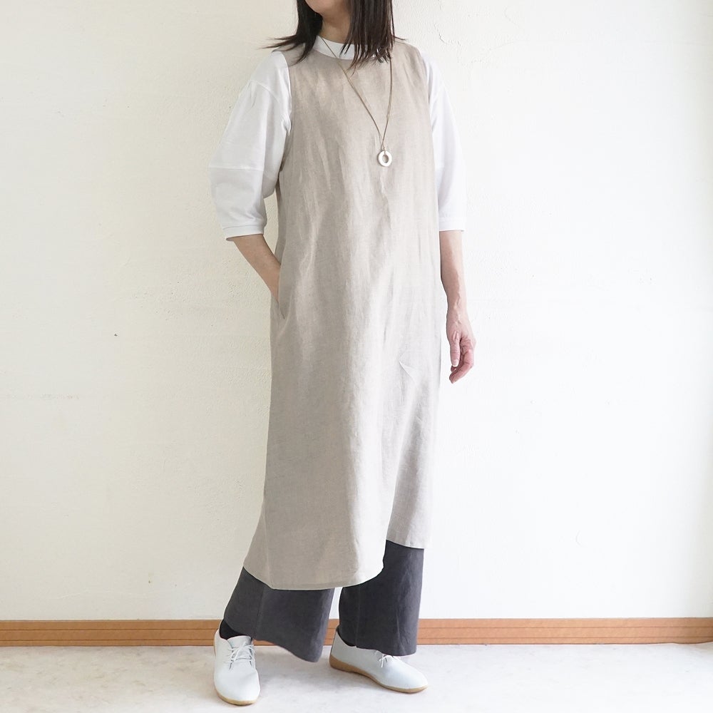 Branch m‘.,ブランチエム,ナチュラル,30代,40代,50代,60代,リネン,ゆったり,麻,ワンピース,リネンワンピース,ノースリーブワンピース