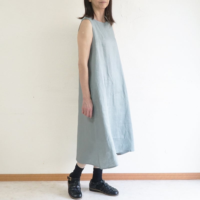 Branch m‘.,ブランチエム,ナチュラル,30代,40代,50代,60代,リネン,ゆったり,麻,ワンピース,リネンワンピース,ノースリーブワンピース