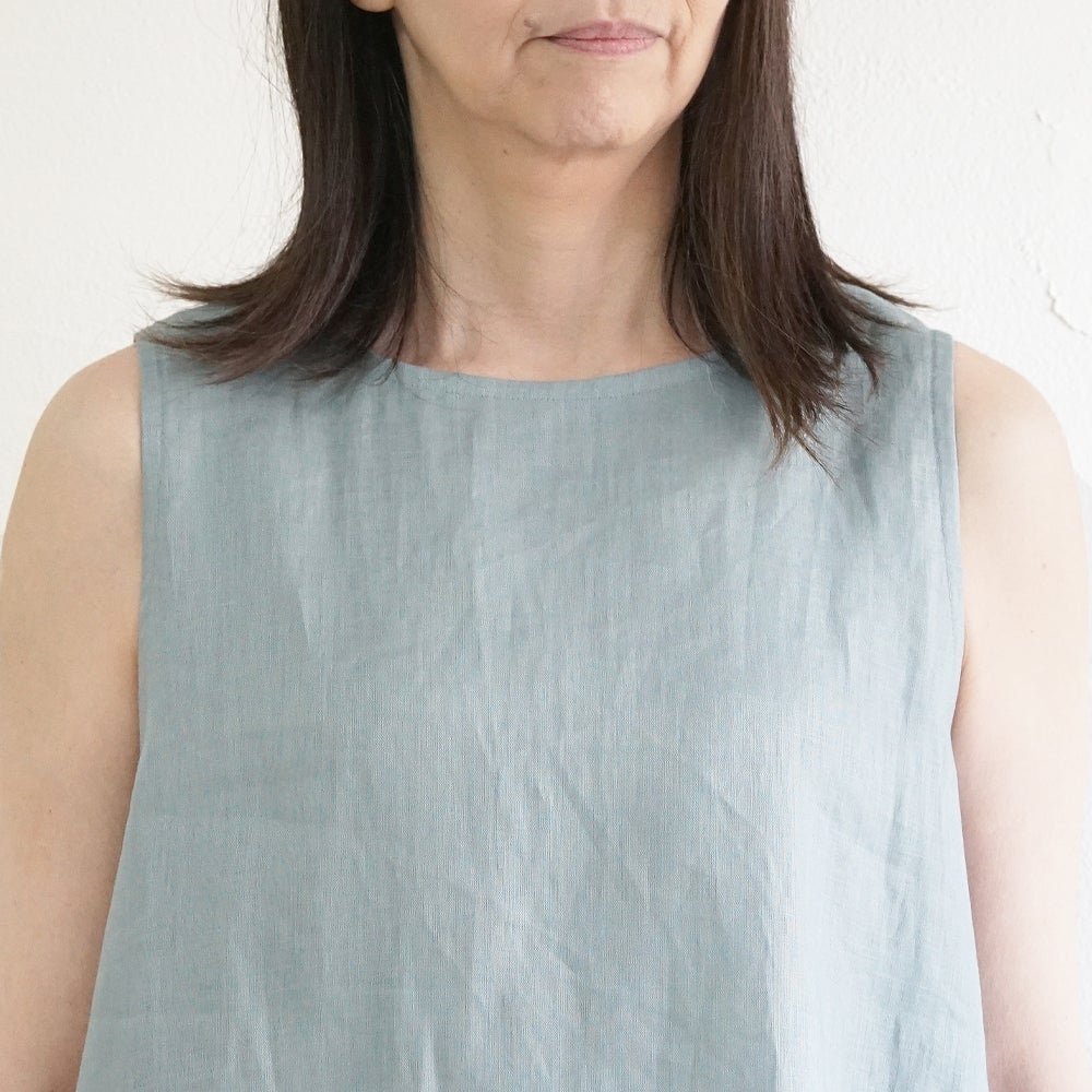 Branch m‘.,ブランチエム,ナチュラル,30代,40代,50代,60代,リネン,ゆったり,麻,ワンピース,リネンワンピース,ノースリーブワンピース