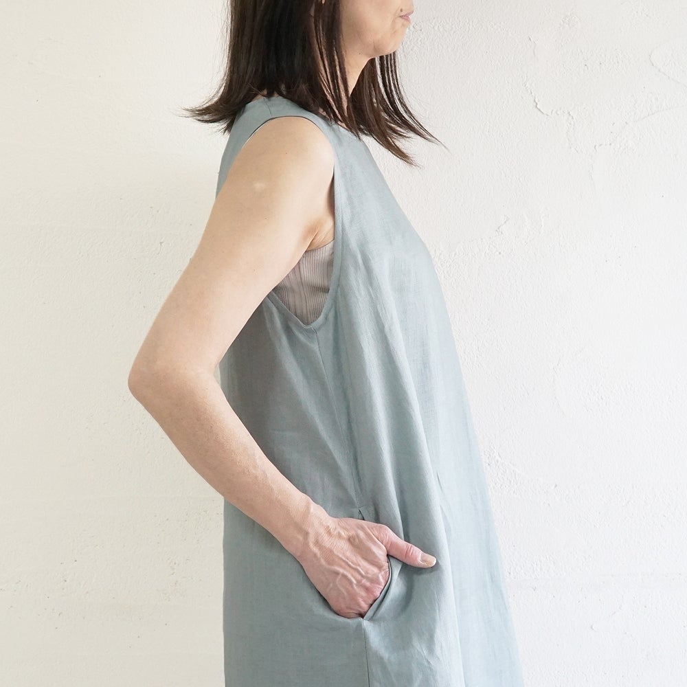 Branch m‘.,ブランチエム,ナチュラル,30代,40代,50代,60代,リネン,ゆったり,麻,ワンピース,リネンワンピース,ノースリーブワンピース